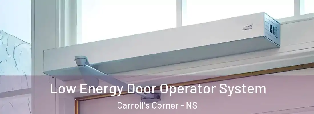 Low Energy Door Operator System Carroll's Corner - NS