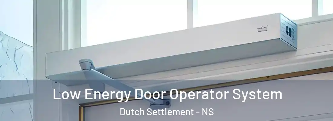 Low Energy Door Operator System Dutch Settlement - NS